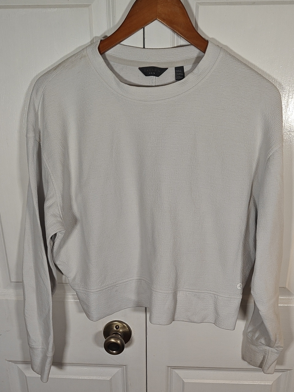 Danskin Womens Neutral Light Beige Crewneck Sweatshirt Pullover Small